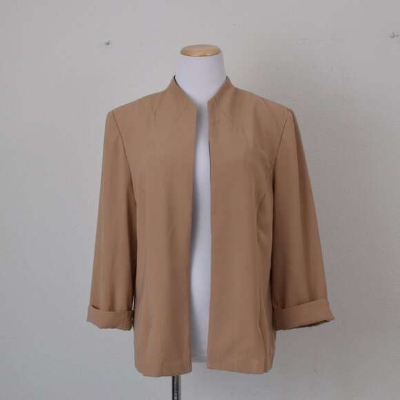 Vintage 00s Tan Polyester Lighweight Jacket size 18 - Picture 9 of 10